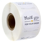 Thank You For Your Order Stickers / 500 1.5' Labels/Thank You From The Heart Business Stickers