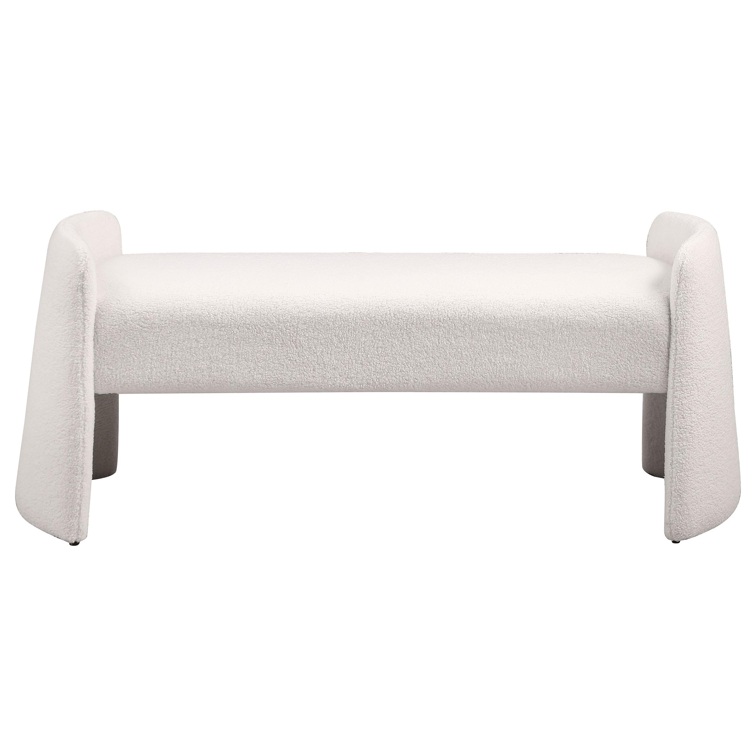 Coaster Home Furnishings Peoria Velvet Upholstered Accent Bench Ivory