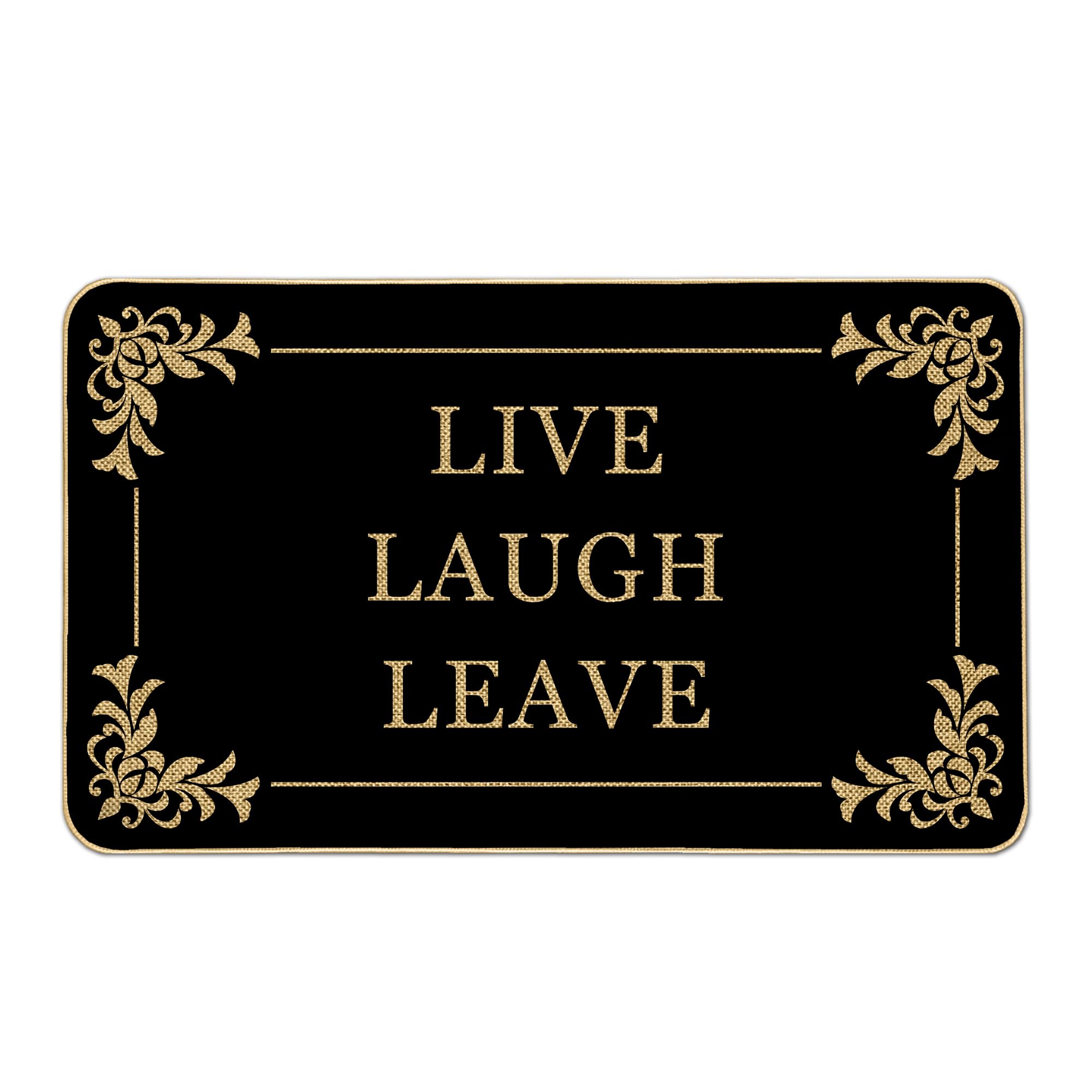 HANXIG Funny Doormat Live Laugh Leave Door Mat 17 X 29 Inch Welcome Doormat Decorative Entrance Mat Non-Slip Rubber Backing Floo