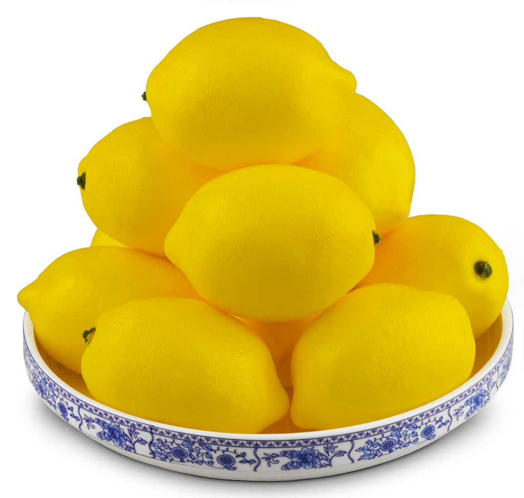Jedfore Artificial Lemons Simulation Lifelike Small Lemons Fake Fruit For Home Kitchen Wedding Party Decoration Photography 12Pc