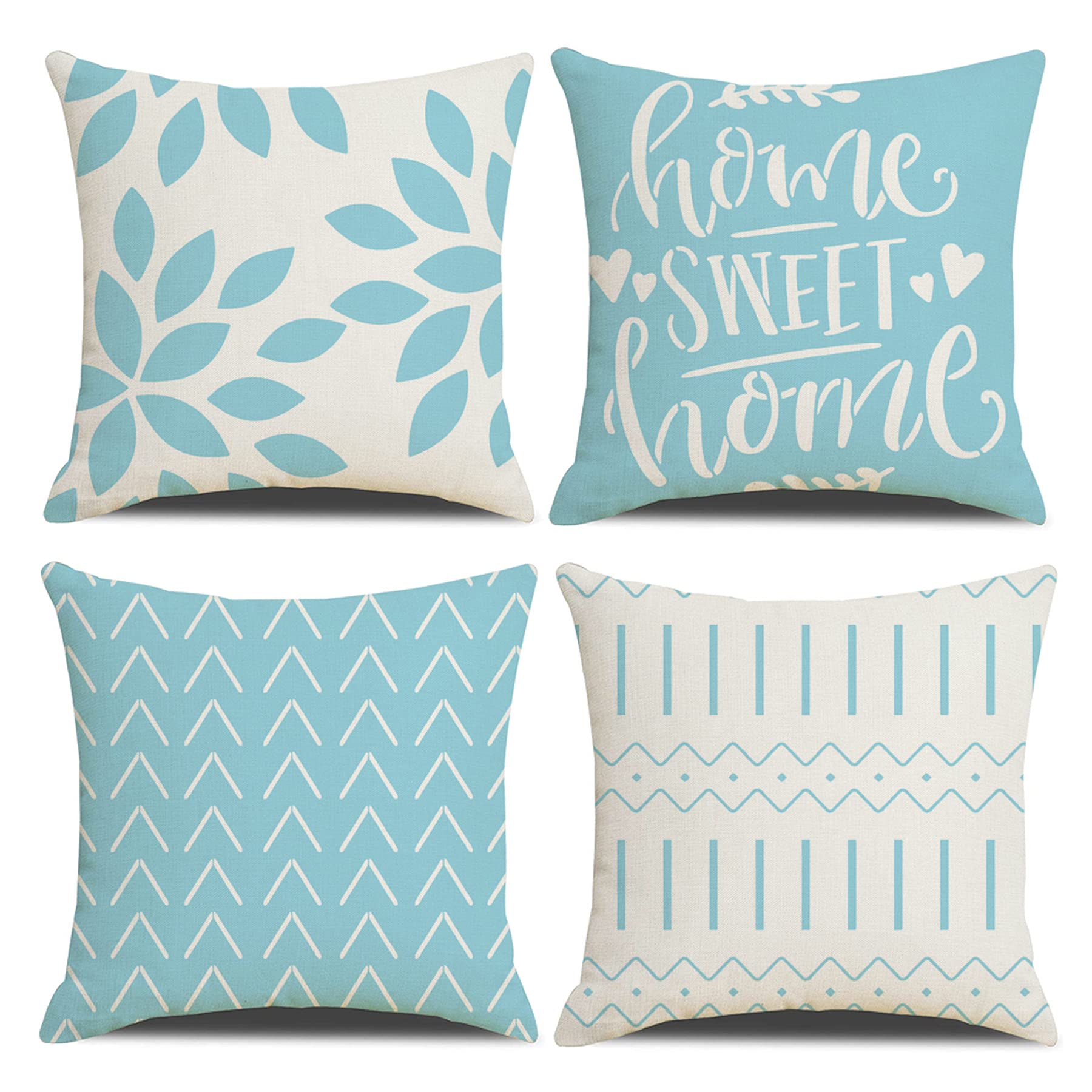 Throw Pillow Covers 18X18 Inch, Pillow Covers 18X18,Squar Pillow Covers Set Of 4 Boho Modern Farmhouse Neutral Decorative Pillow