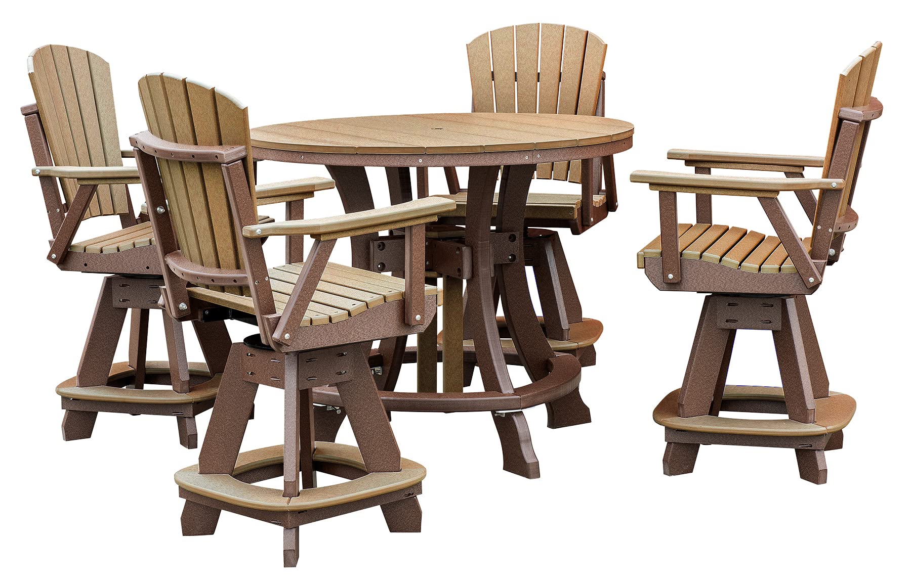 American Furniture Classics Five Piece Round Counter Height Dining Set, Cedar/Tudor Brown