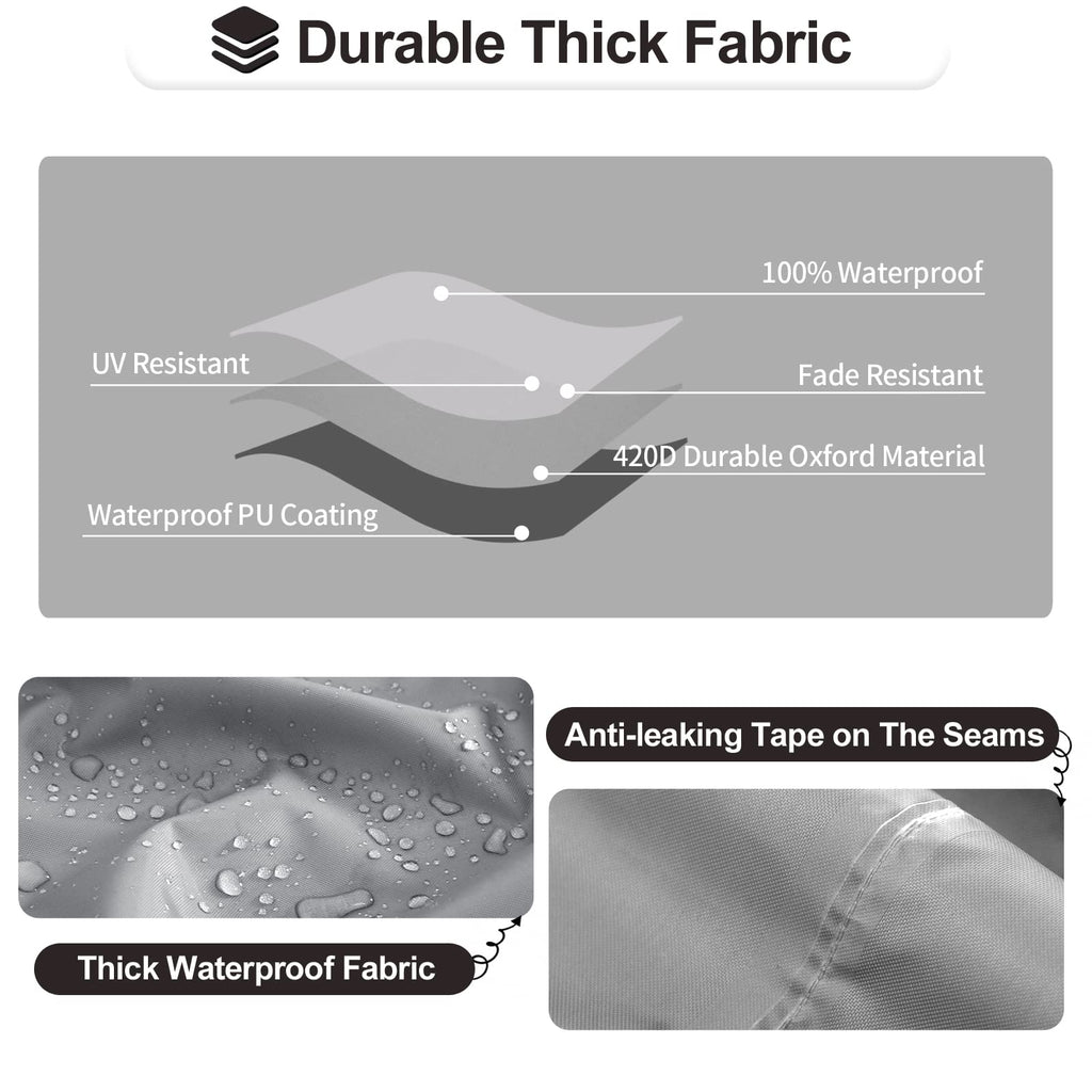 Purefit Outdoor Sectional Sofa Cover Waterproof V Shaped Patio Furniture Covers For Deck, Lawn And Backyard, 100”X100”, Gray