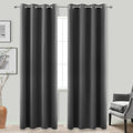 2 Panels 96 Inches Long Dark Gray/Grey Blackout Curtains for Office Living Room,Sun Heat Blocking Darkening Studio Apartment Div