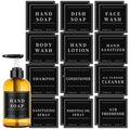 24PCS Waterproof Labels for Glass or Plastic Bottles, Bathroom Hand Soap Shampoo Dispenser Label Stickers, Removable Cleaning La