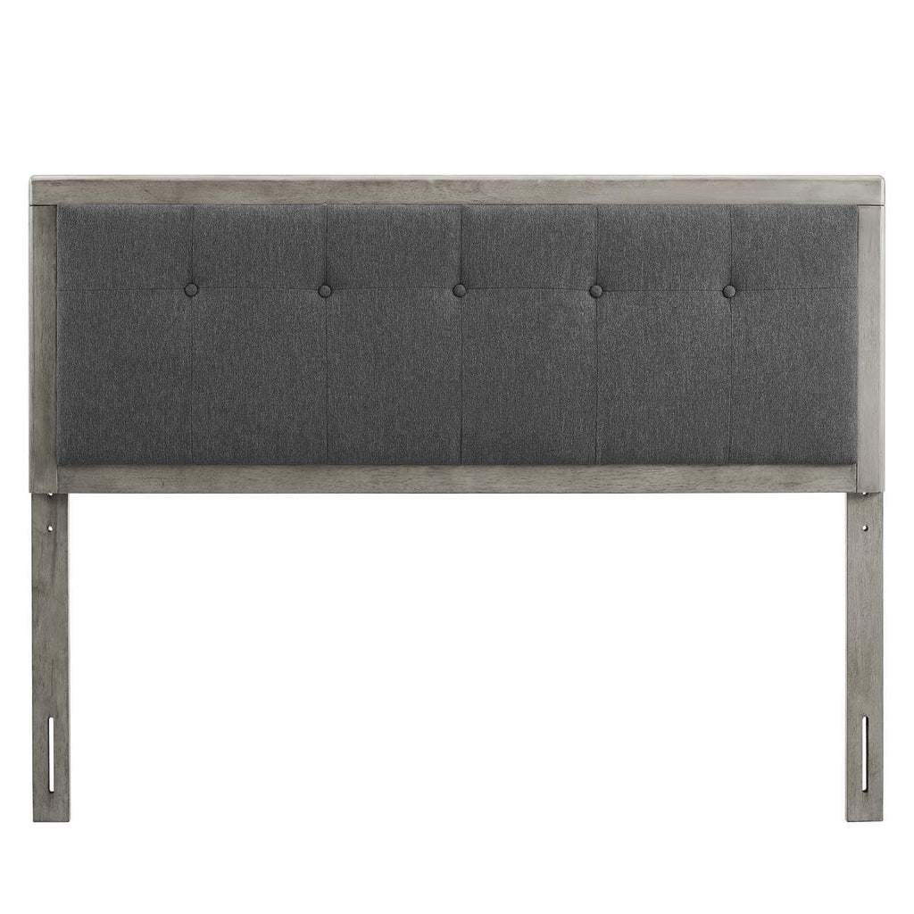 Modway Draper Tufted King Fabric And Wood Headboard In Gray Charcoal