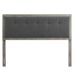 Modway Draper Tufted King Fabric And Wood Headboard In Gray Charcoal