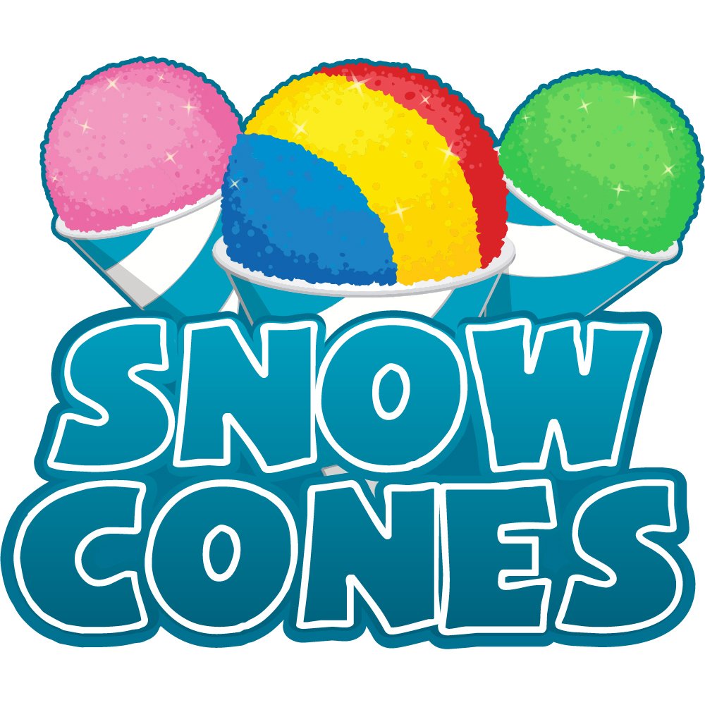 Snow Cones 16' Concession Decal Sign Cart Trailer Stand Sticker Equipment