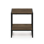 FURINNO Camnus Modern Living 2-Tier End Table, Columbia Walnut, 15.9 in x 15.75 in x 18 in