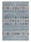 SAFAVIEH Amsterdam Collection Area Rug - 67 x 92, Blue & Ivory, Moroccan Boho Design, Non-Shedding & Easy Care, Ideal for High
