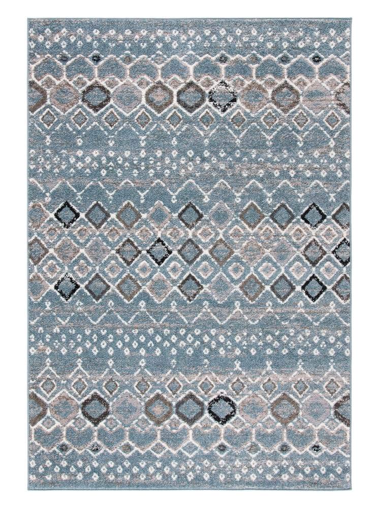 SAFAVIEH Amsterdam Collection Area Rug - 67 x 92, Blue & Ivory, Moroccan Boho Design, Non-Shedding & Easy Care, Ideal for High