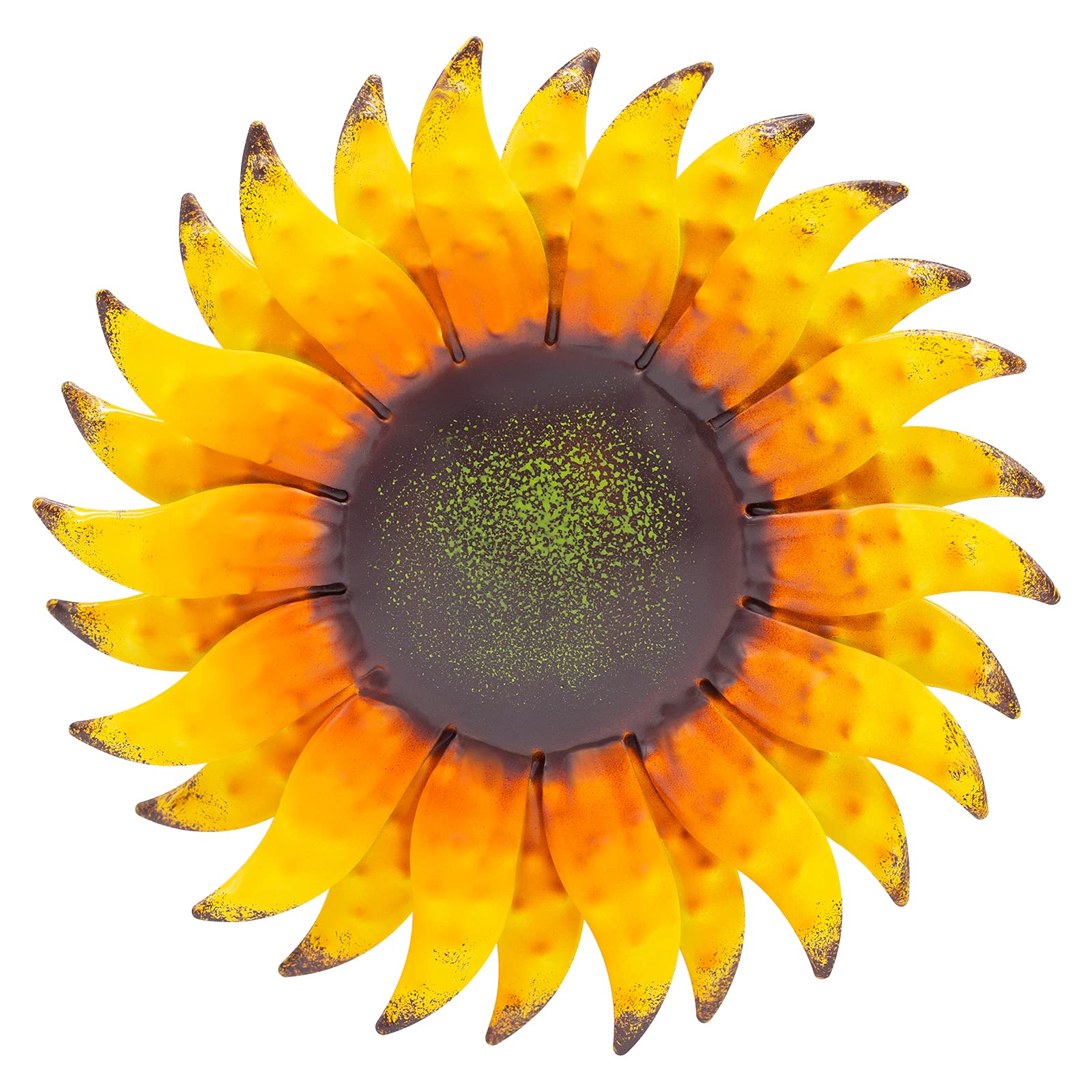 Qzmaikoo 6X6 Inches Sunflower Metal Flowers Wall Decor Metal Wall Art Decorations Hanging For Indoor Outdoor Home Bathroom Bedro