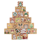 24 Pcs Diy Christmas Empty Advent Calendar 2024, 24 Days Cute Kraft Paper Christmas Cardboard Number Boxes Christmas Countdown C