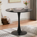 SoarTalent 31.5 Round Dining Table for 2 MDF Table Top and Heavy Metal Dining Table Leg for Kitchen Dining Room Apartment Small 