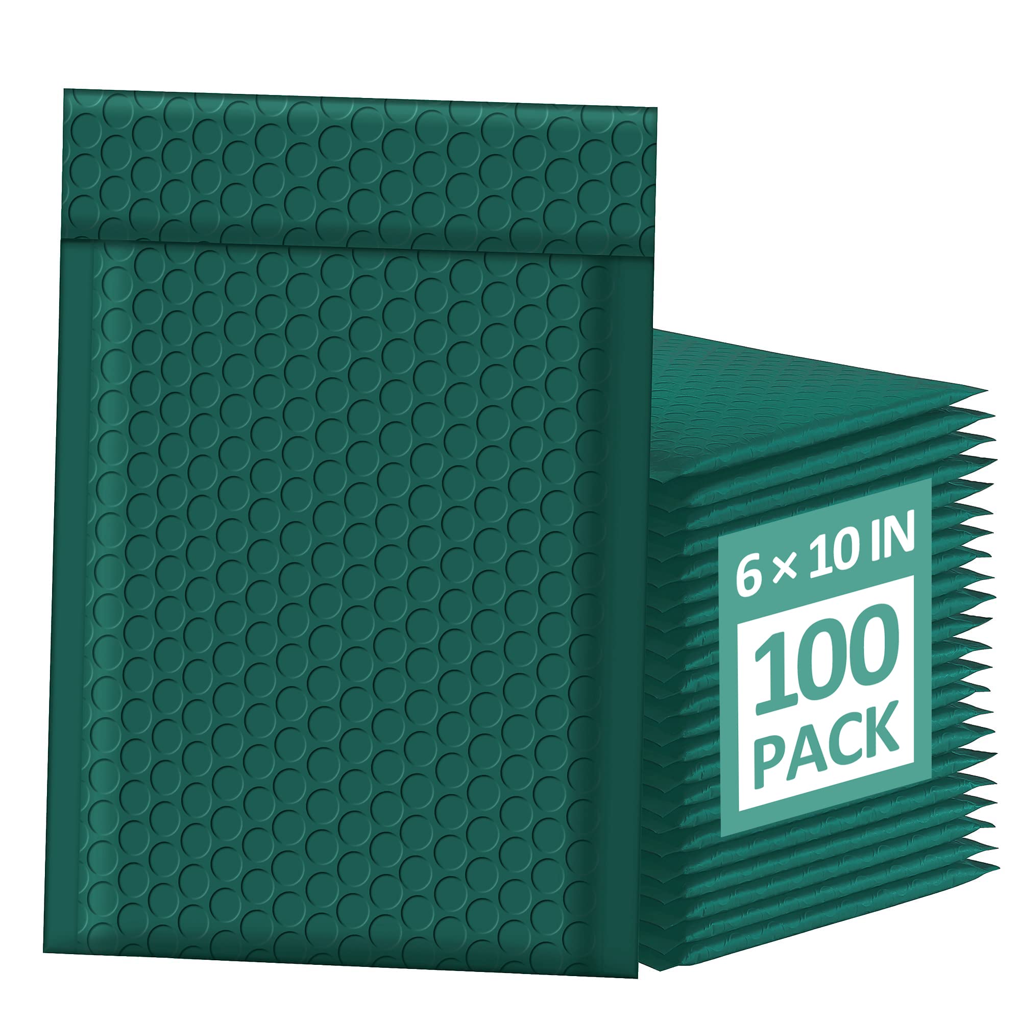 Famagic Bubble Mailers - 4X8 Inch 100Pc Ultramarine Green Shipping Bags, Chic Packaging Bags For Small Business, Colored Padded