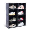 OMOPIN XL clear shoe storage boxes stackable, 8 Pack Large Shoe Boxes Clear Plastic Stackable, Drop side Sneaker Container Fit S