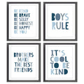 Brothers Make The Best Friends Boys Rules Affirmations Poster Prints for Home Boys Room Playroom Nursery Classroom Decor,Boho Na