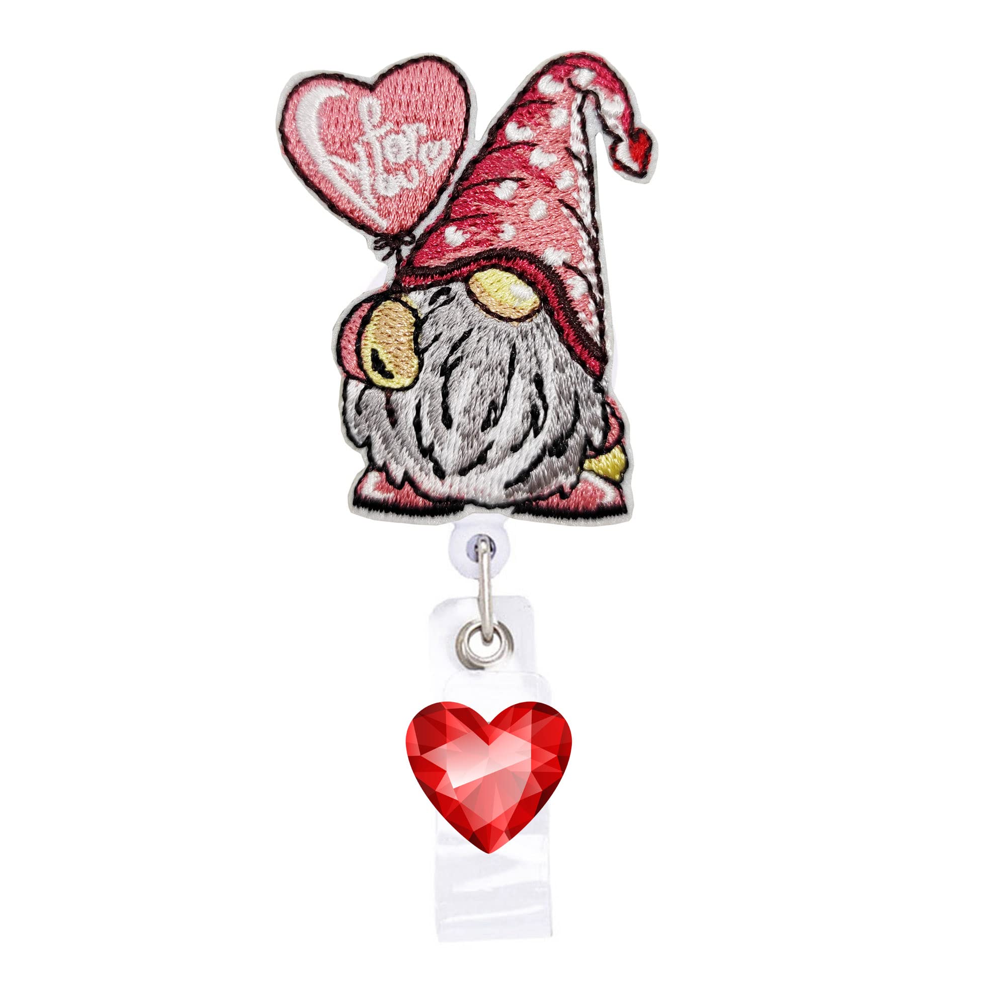 Reelfun School Class Classroom Valentines Day Gift Exchange, Gnome Valentine'S Day Nurse Retractable Badge Reel Id Tag, With All
