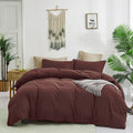 KAREVER Brick Red Comforter Set Twin Clay Color Bedding Set Women 3 Pieces Brown Marsala Color Blanket Set Solid Brick Red Comfo