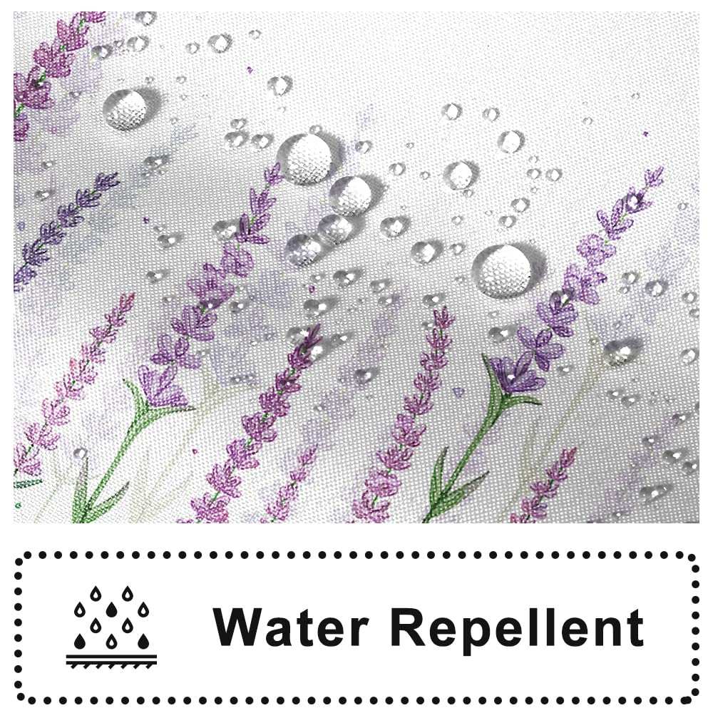 Ruelvth Stall Shower Curtain, Purple Lavender Shower Curtain For Bathroom Waterproof Fabric Spring Plants Floral Rv Shower Curta