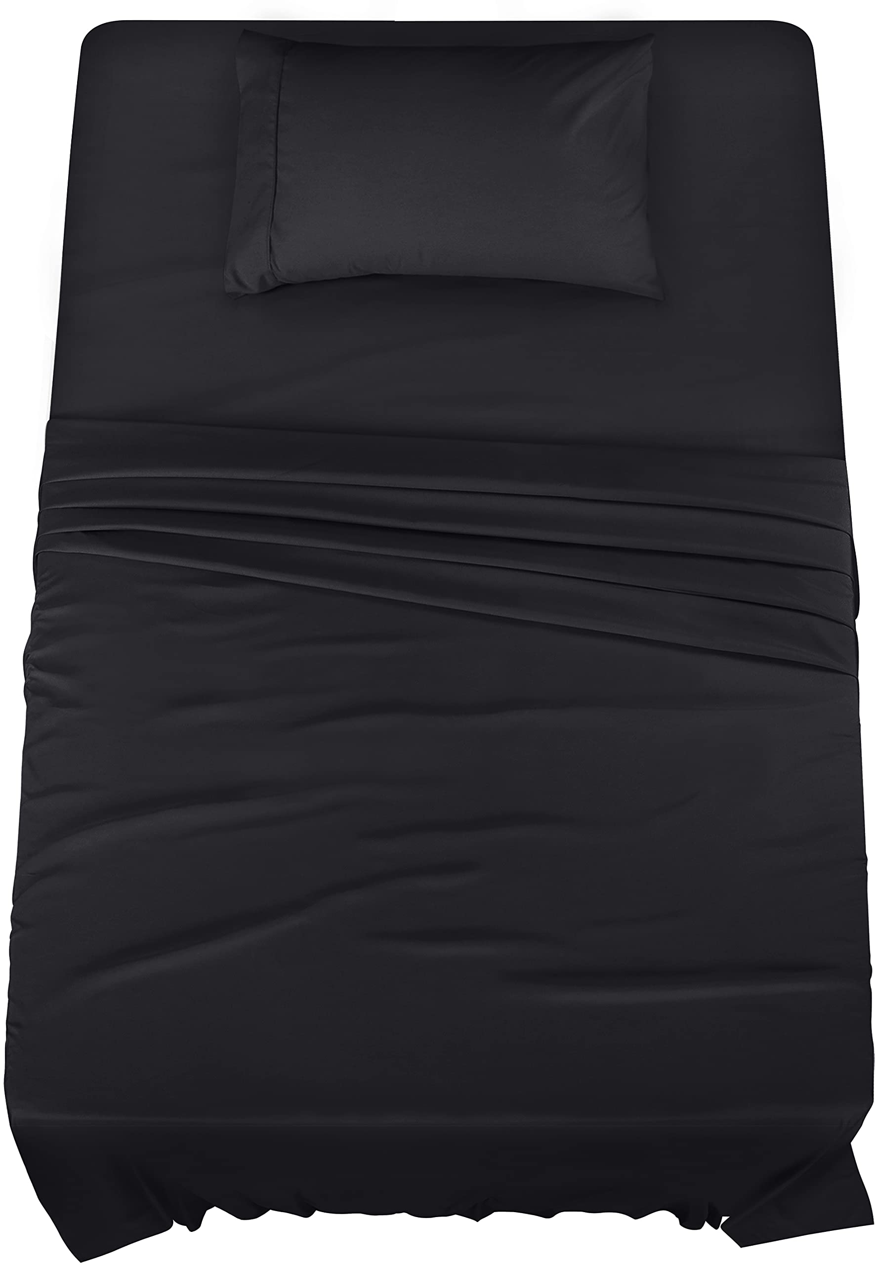 Utopia Bedding Twin Bed Sheets Set - 3 Piece Bedding - Brushed Microfiber - Shrinkage And Fade Resistant - Easy Care (Twin, Blac