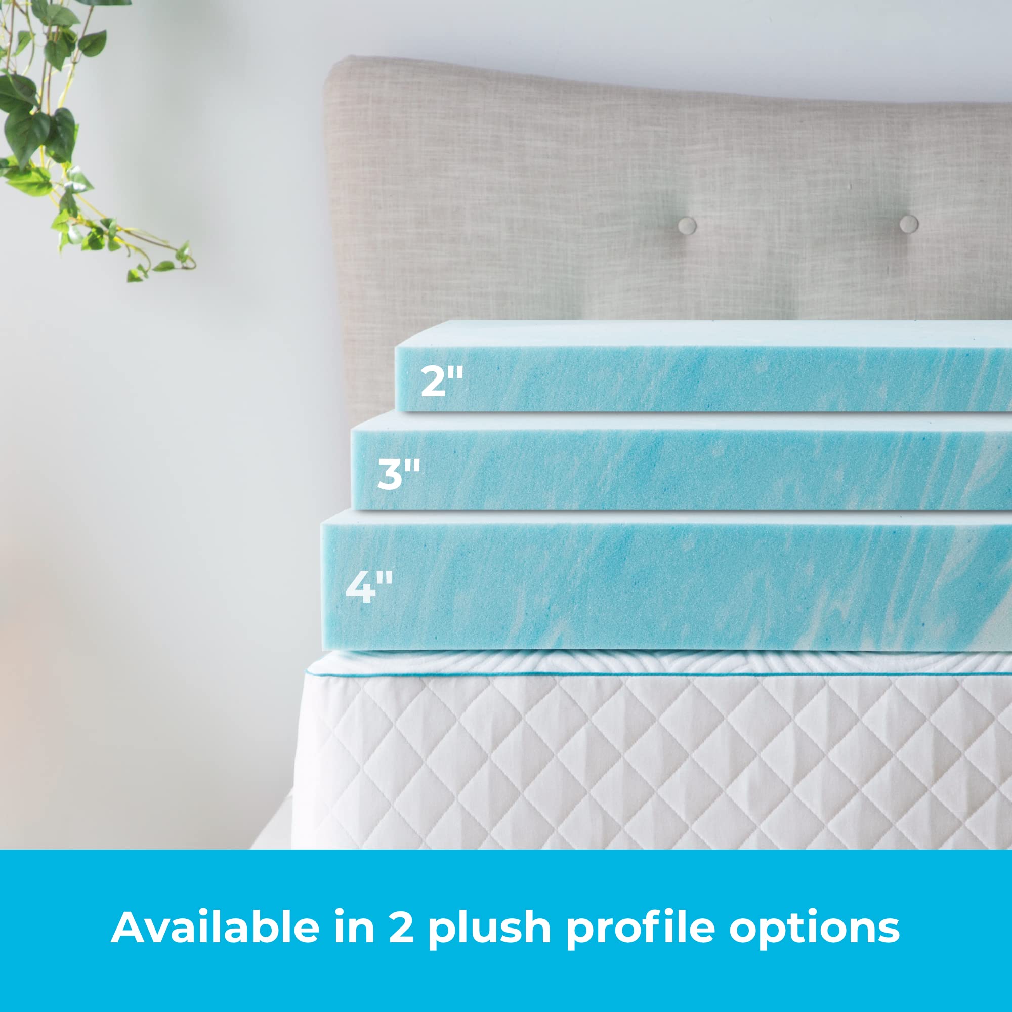 Linenspa 2 Inch Mattress Topper Queen - Gel Swirl Memory Foam Twin Xl Mattress Topper - Certipur-Us Certified - Twin Xl Size - Dorm Room Essentials