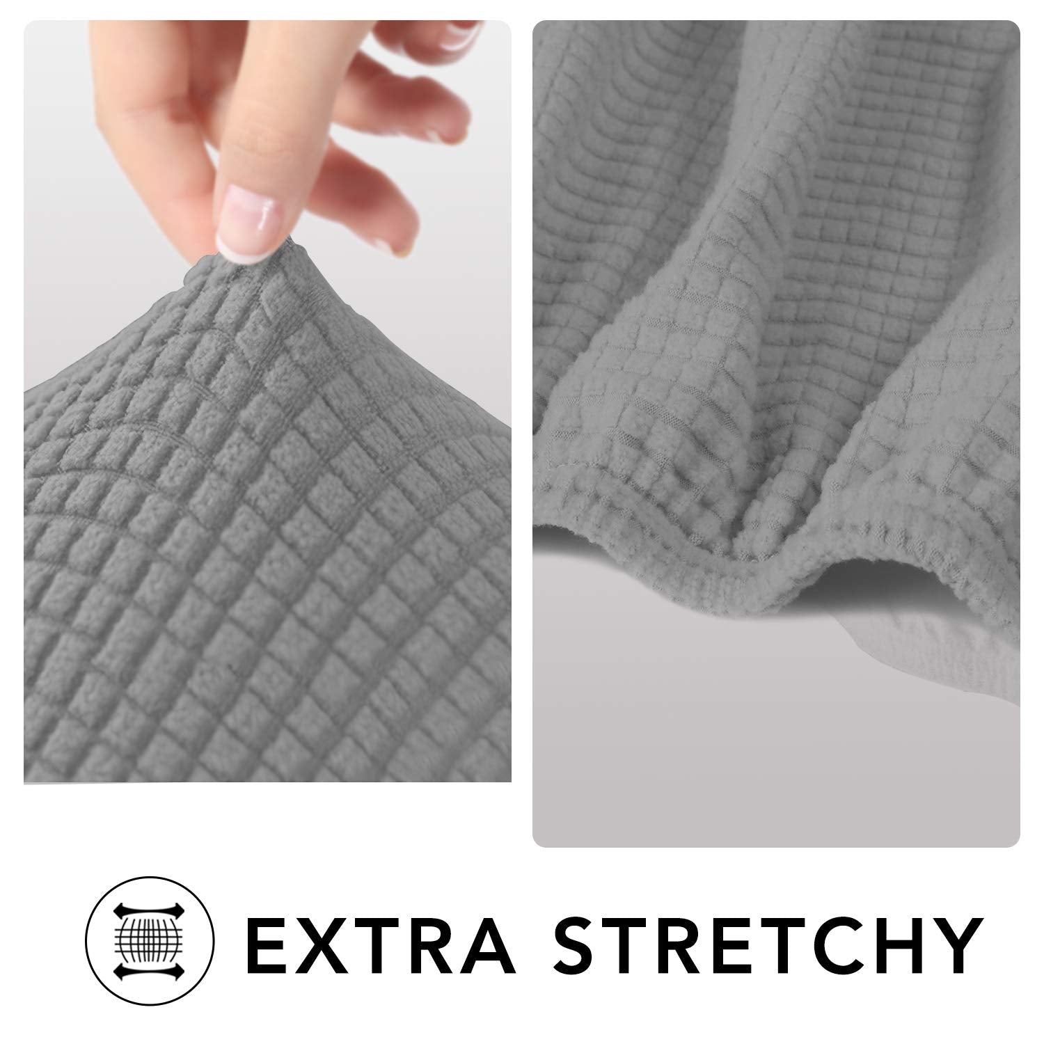 Purefit Stretch Chair Sofa Slipcover – Spandex Jacquard Non Slip Soft Couch Sofa Cover, Washable Furniture Protector With Non Skid Foam And Elastic Bottom For Kids (Chair, Light Gray)