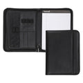 Samsill Professional Padfolio, Faux Leather Junior Portfolio With Zipper, 10.1 Inch Tablet Sleeve, With 7 X 10 Inch Notepad, Bla