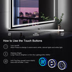 Istripmf 60X30 Inch Led Bathroom Mirror With Lights, Backlit And Front Lighted Bathroom Mirrors For Wall, Anti-Fog Dimmable Memo