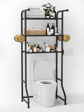 JUKAMO 3-Tier Over The Toilet Storage Shelf,Bathroom Organizers and Storage Over Toilet,Metal Bathroom Space Saver with 2 Bars,1