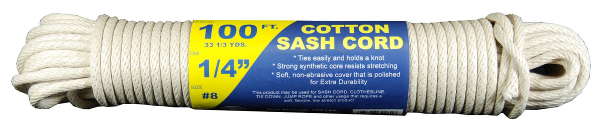 #8 1/4 in X 100 ft Buffalo Cotton Sash Cord