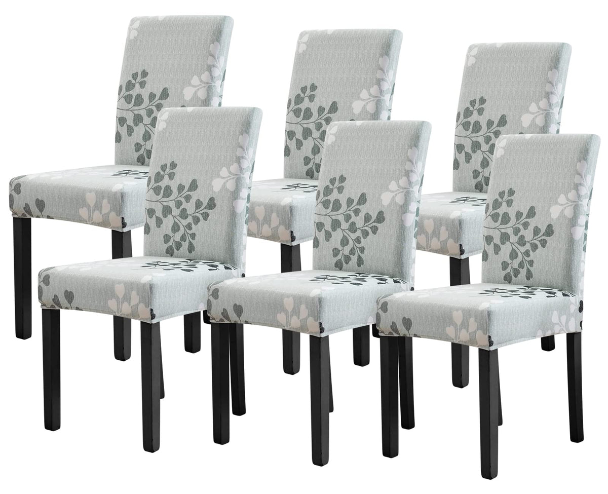 Forcheer Chair Covers For Dining Room 6 Pack Dining Kitchen Chair Cover Set Of 6,Stretchable Parson Chair Covers Slipcover(6 Pack,Printed Leaf Pattern)