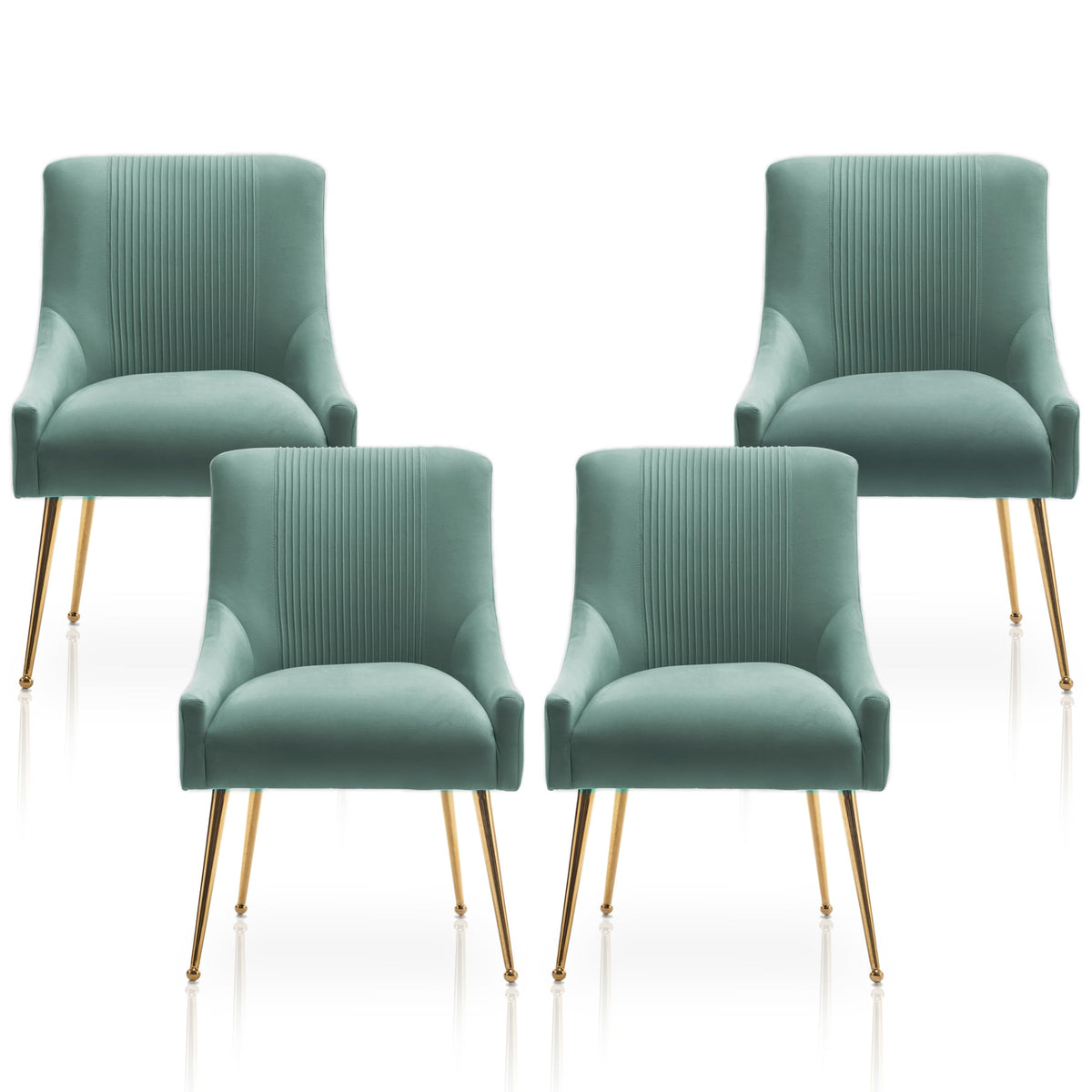 Seynar Dining Chairs,Modern Living Room Chairs, Velvet Upholstered Dining Room Chairs With Gold Legs,Tufted Accent Chair Set Of