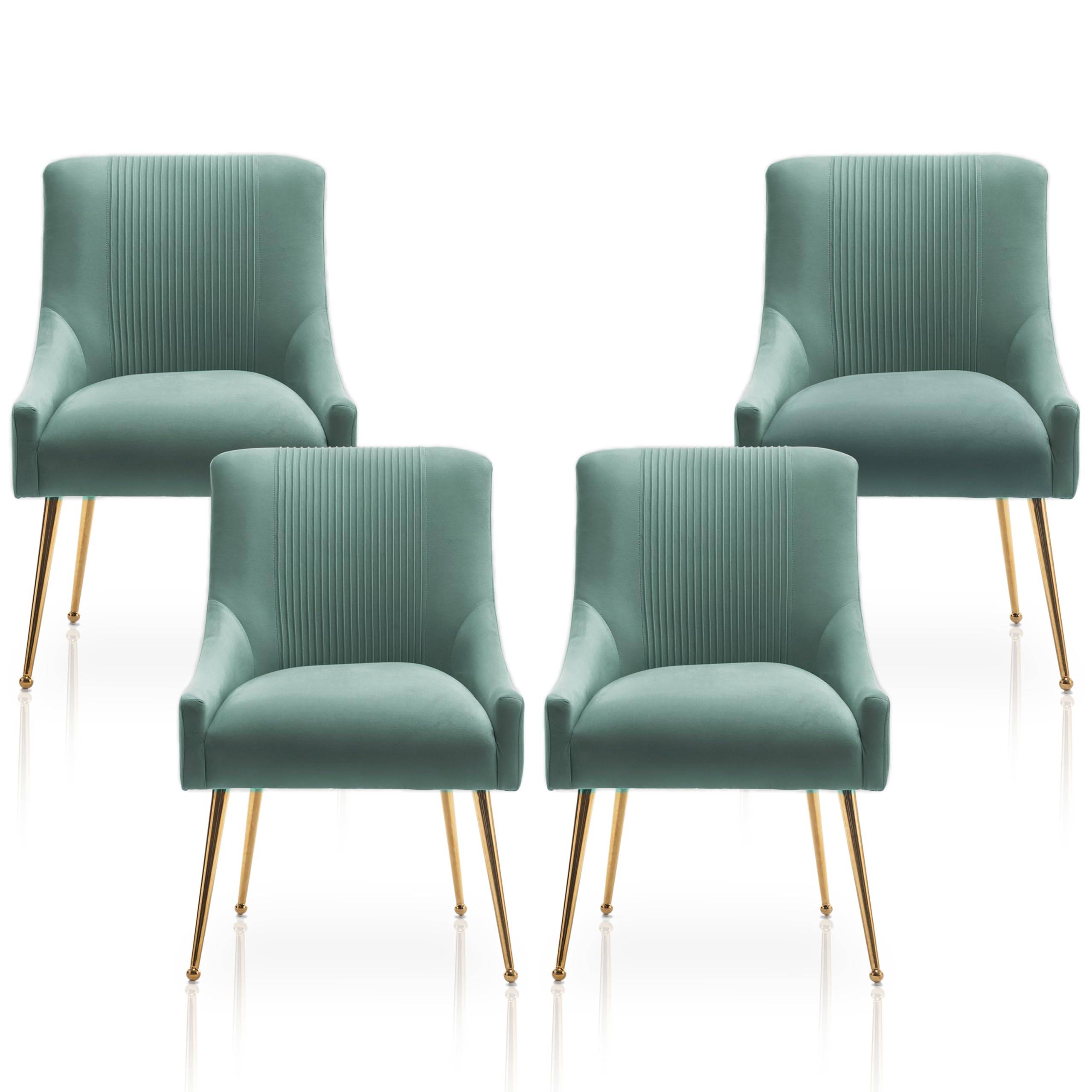 Seynar Dining Chairs,Modern Living Room Chairs, Velvet Upholstered Dining Room Chairs With Gold Legs,Tufted Accent Chair Set Of