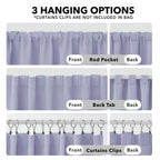 Deconovo Rod Pocket And Back Tab Blackout Curtains For Living Room Thermal Insulated Room Darkening Curtains 42Wx95L Inch Light Purple 2 Panels