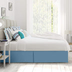 Nestl Blue Heaven Full Xl Bed Skirt - Full Xl Size Bed Skirt 14 Inch Drop - Brushed Microfiber Bed Skirts - Hotel Quality Pleated Bed Skirt - Shrinkage & Fade Resistant