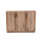 Baxton Studio Patton Modern and Contemporary Natural Oak Finished Wood 3-Door Dining Room Sideboard Buffet