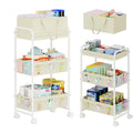 Cidaziya 2 in 1 Baby Diaper Organizer with Diaper Caddy Basket,Nursery Organizers and Storage Cart for Baby Essentials with Side