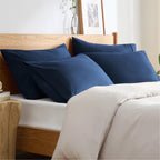 Bedsure King Size Pillow Cases Set Of 4 - Navy Polyester Microfiber Pillowcases 4 Pack, Super Soft Pillowcase, Pillow Case Cover With Envelop Closure, 20X36 Inches