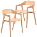 Rivo Collection Elegant Dining Chair in Natural Wood - Set of 2