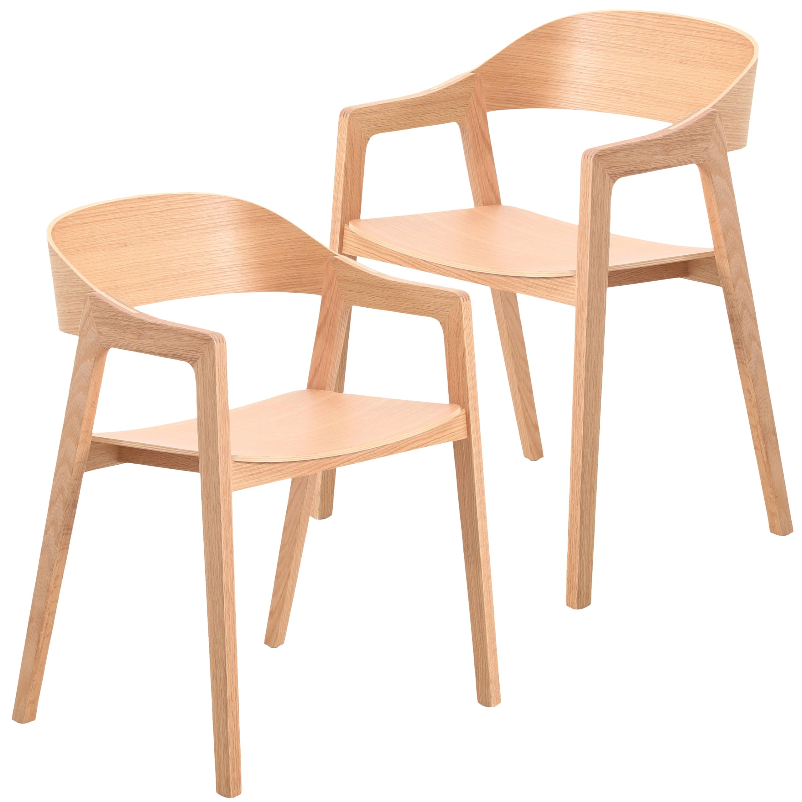 Rivo Collection Elegant Dining Chair in Natural Wood - Set of 2