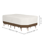 Amazon Basics Outdoor Patio Table And Chair Cover, X-Large, Beige/Tan, 130'X84'