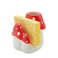 MAKGEWI Mushroom Sponge Holder for Kitchen Sink Cute Kitchen Decor Mushroom Decor Ceramic Dish Sponge Brush Holder Kitchen Acces