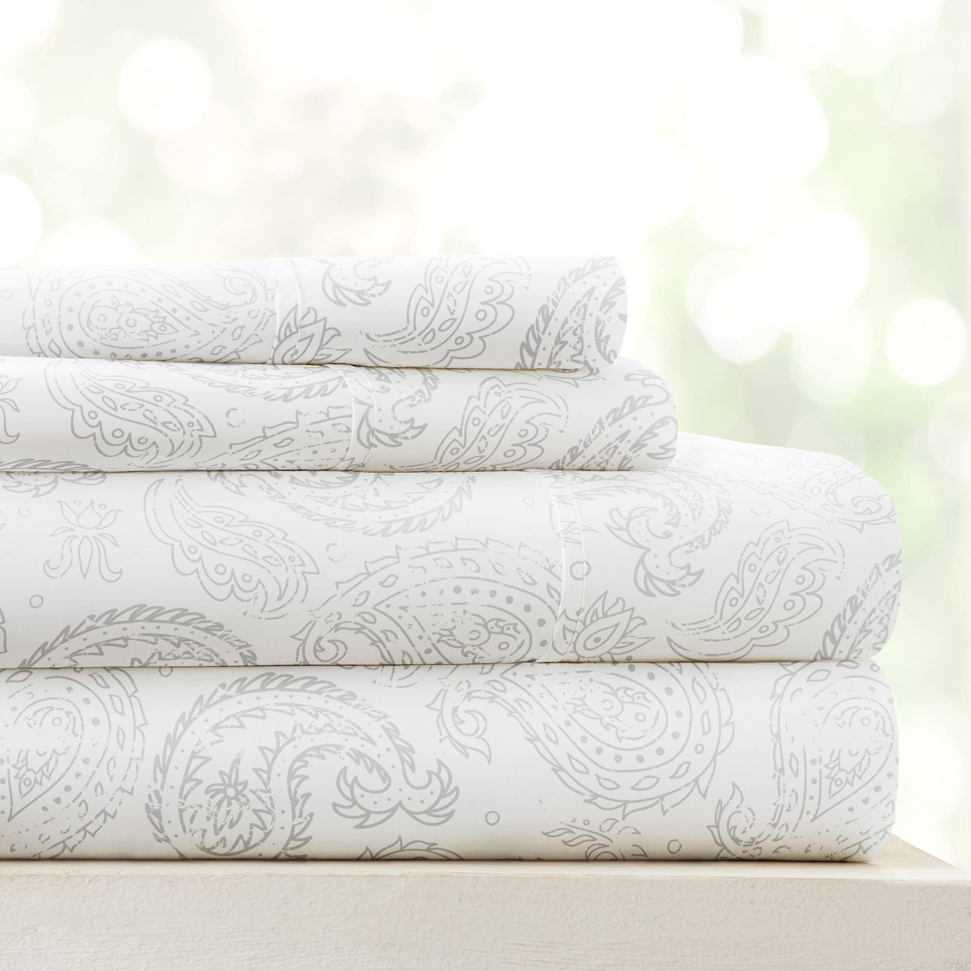 Linen Market 4 Piece Queen Sheet Set (Gray Floral) - Sleep Better Than Ever With These Ultra-Soft & Cooling Bed Sheets For Your