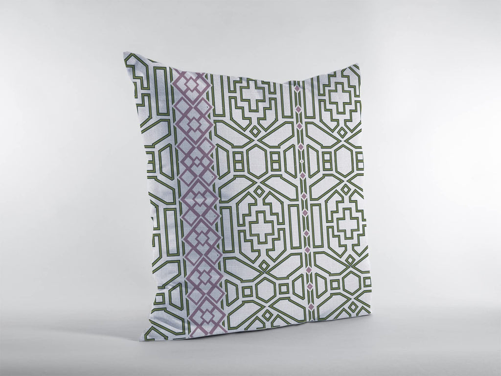 HomeRoots White Bird Maze Decorative Suede Throw Pillow