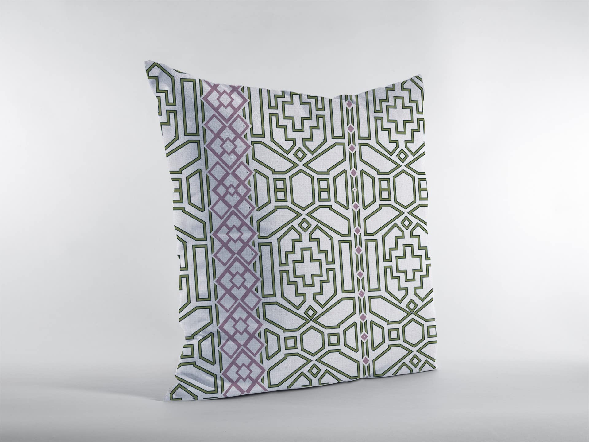 HomeRoots White Bird Maze Decorative Suede Throw Pillow