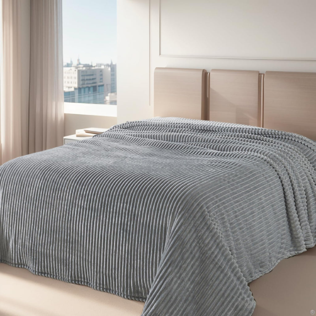 Polar Fleece Blankets King Size For The Bed Extra Soft Brush Fabric Super Warm Sofa Blanket 90' X 108'(Ivory King)