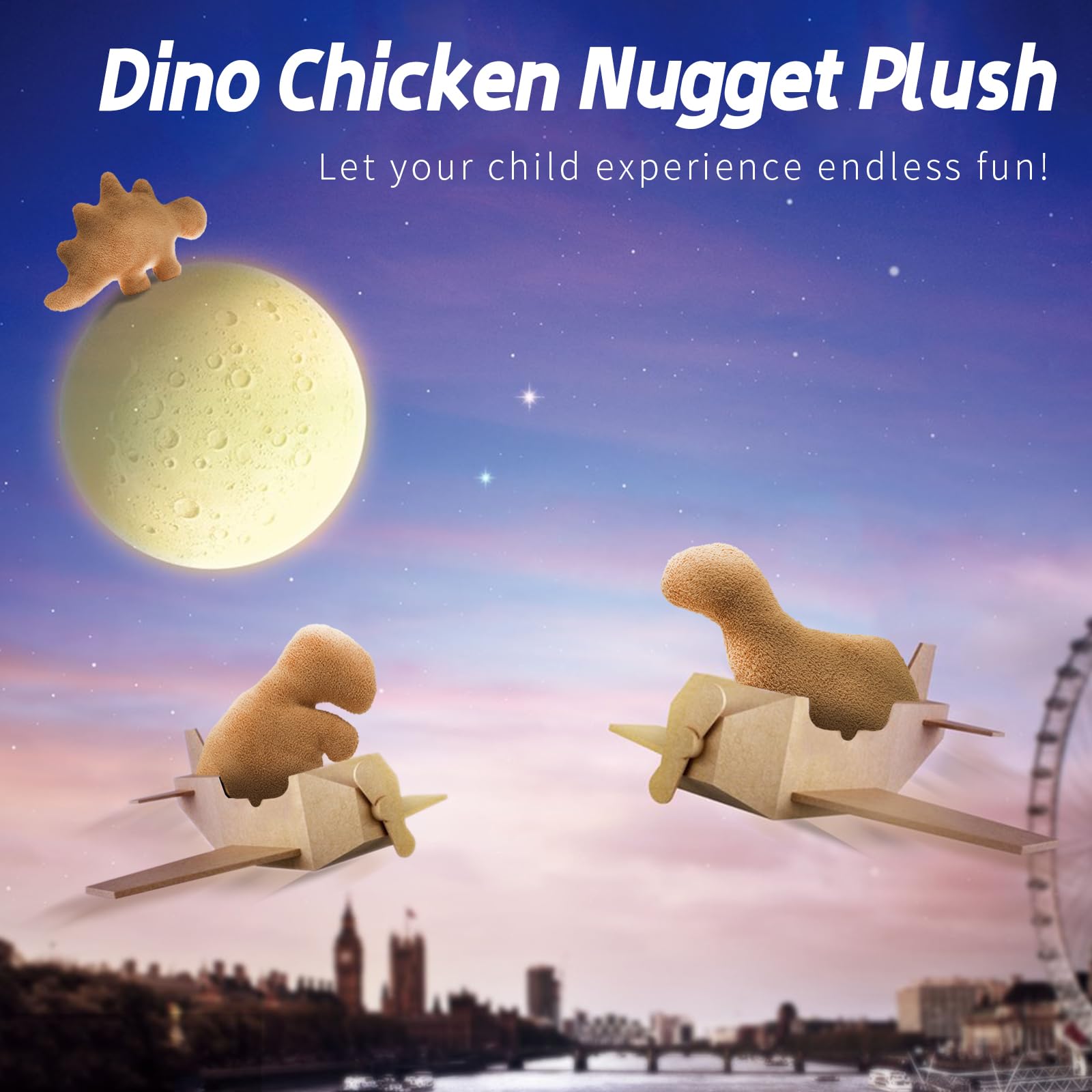 Tvvpgg Dino Nugget Plush,Large 23 In Dino Nugget Pillow Stuffed Toy, Funny Dino Chicken Nuggets Pillow Gifts For Kids Adults Gir