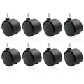 Moicstiy 8 Pack 2 Inch Caster Wheel Replacement, M8 Threaded Stem Caster Wheels, Black Nylon Furniture Wheel For Cabinet, Shelf