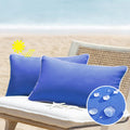 All Smiles Light Blue 12X20 Set Of 2 Outdoor Waterproof Lumbar Pillowcase Throw Pillow Covers Decorative Outside Patio Furniture